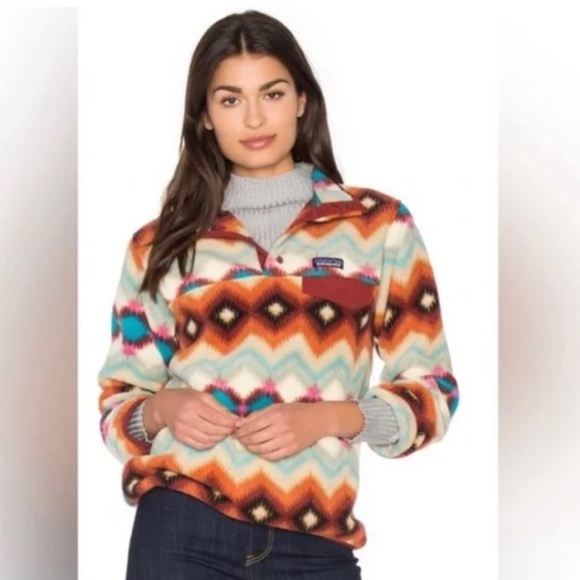 Patagonia Sweaters - Patagonia Southwestern Lightweight Synchilla Snap Pullover Size Small